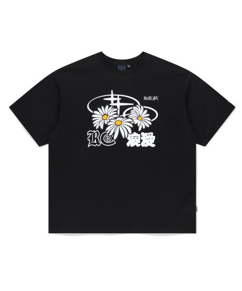 【セール】A'GEM/9 × .kom 『ROMANTIC CROWN/ロマンティック クラウン』 TRIPLE DAISY MIXED LOGO TEE SHIRT/デージーロゴTシャツ（Tシャツ/カットソー）｜ROMANTIC CROWN（ロマンティッククラウン）