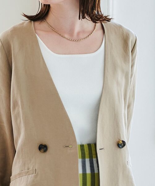 le.coeur blanc(ルクールブラン)の「スクエアニットタンク(タンクトップ・レディース・ブラック/ホワイト/ベージュ・38)」の6枚目の写真