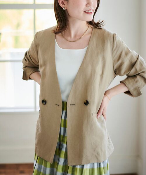 le.coeur blanc(ルクールブラン)の「スクエアニットタンク(タンクトップ・レディース・ブラック/ホワイト/ベージュ・38)」の7枚目の写真