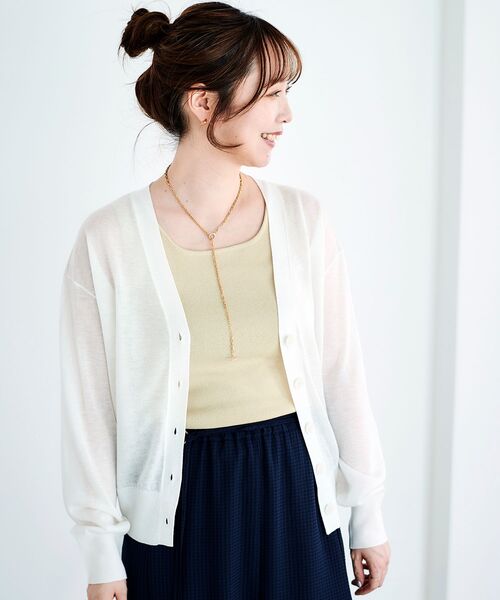 le.coeur blanc(ルクールブラン)の「スクエアニットタンク(タンクトップ・レディース・ブラック/ホワイト/ベージュ・38)」の10枚目の写真