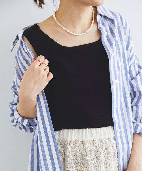 le.coeur blanc(ルクールブラン)の「スクエアニットタンク(タンクトップ・レディース・ブラック/ホワイト/ベージュ・38)」の18枚目の写真