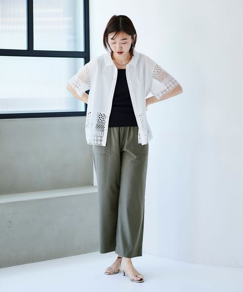 le.coeur blanc(ルクールブラン)の「スクエアニットタンク(タンクトップ・レディース・ブラック/ホワイト/ベージュ・38)」の20枚目の写真