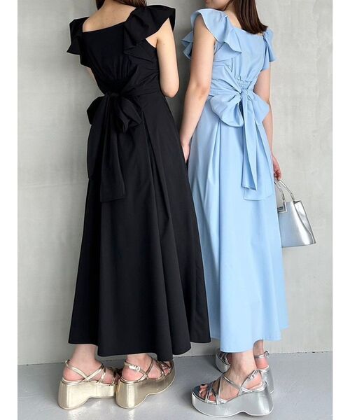 MERCURYDUO（マーキュリーデュオ）の「タイプライターバックリボンワンピース（ワンピース・レディース・ミント/ピンク/ブラック/ライトブルー・MEDIUM/SMALL）」の14枚目の写真