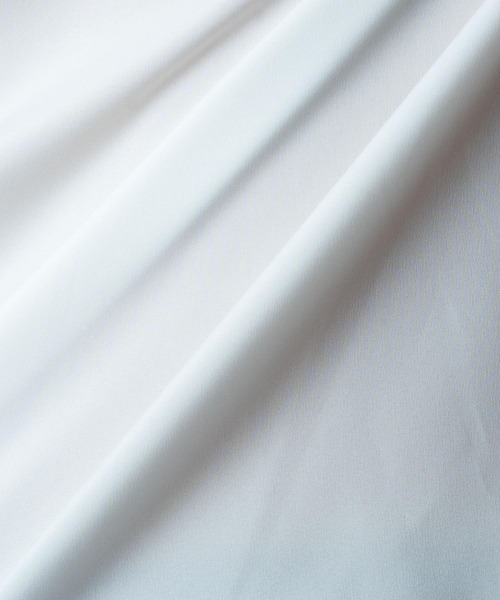 日本製 接触冷感 リサイクル ポリエステル ホリゾンタル カラー 七分袖 シャツ(GW)