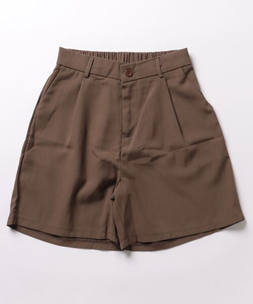 SHEENA（シーナ）の「さらさら涼感生地タックショートパンツ（スラックス・レディース・モカ/ブラック・M）」の4枚目の写真