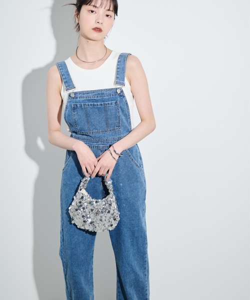 paravion（パラビオン）の「バックリボンデニムサロペット（サロペット