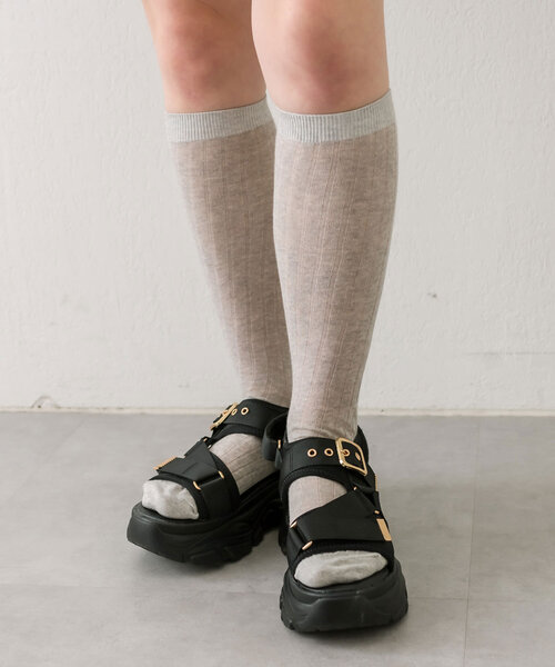 OLIVE des OLIVE（オリーブデオリーブ）の「セミシアルーズソックス　1041110150（ソックス/靴下・レディース・ホワイト/ライトグレー・FREE）」の16枚目の写真