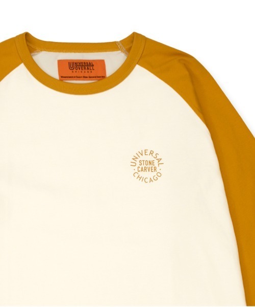 UNIVERSAL OVERALL（ユニバーサルオーバーオール）の「ラグランスリーブ / RAGLAN SLEEVE TEE（Tシャツ/カットソー・レディース・ブラウン系その他3/ホワイト×イエロー・L/M/S）」の11枚目の写真