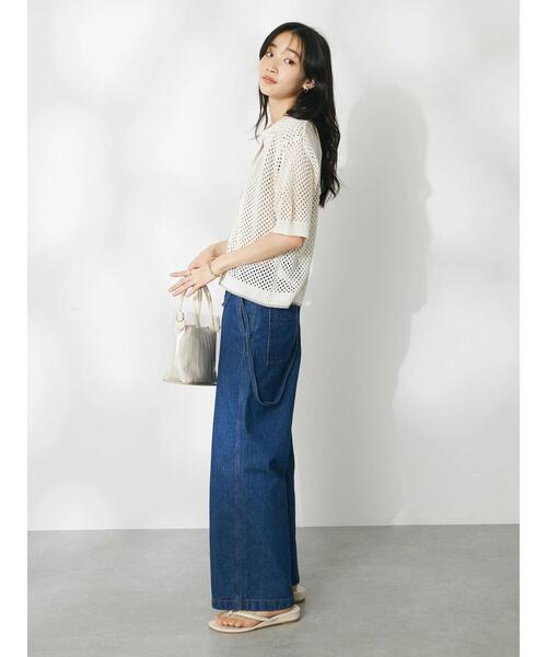 CRAFT STANDARD BOUTIQUE（クラフトスタンダードブティック）の「配色メッシュニットカーディガン（カーディガン/ボレロ・レディース・アイボリー/ブラック/グレイッシュブルー・FREE）」の18枚目の写真