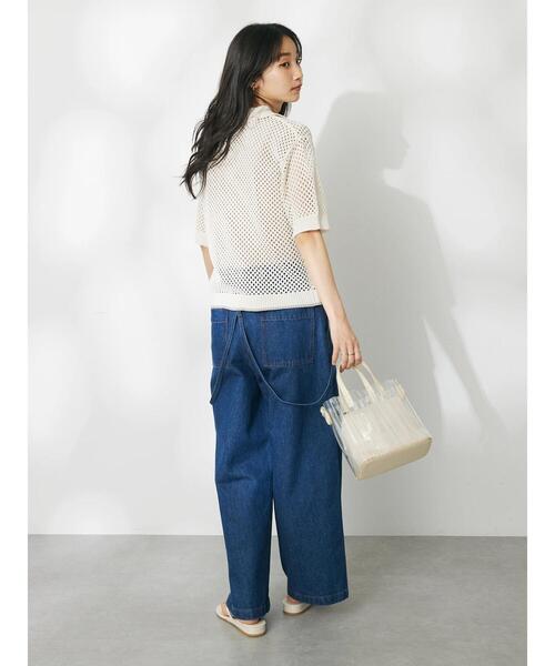 CRAFT STANDARD BOUTIQUE（クラフトスタンダードブティック）の「配色メッシュニットカーディガン（カーディガン/ボレロ・レディース・アイボリー/ブラック/グレイッシュブルー・FREE）」の19枚目の写真