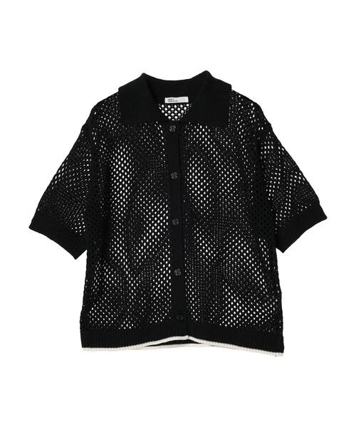 CRAFT STANDARD BOUTIQUE（クラフトスタンダードブティック）の「配色メッシュニットカーディガン（カーディガン/ボレロ・レディース・アイボリー/ブラック/グレイッシュブルー・FREE）」の20枚目の写真