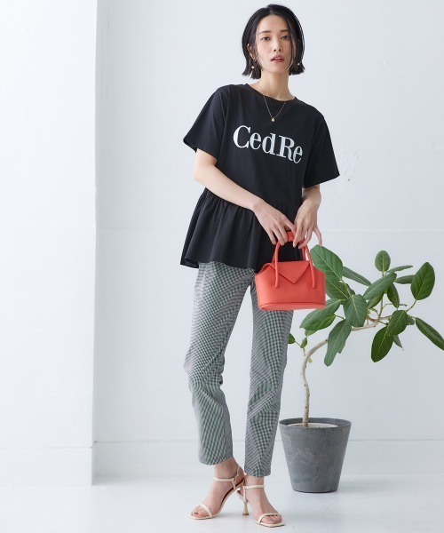 nissen（ニッセン）の「ペプラムロゴプリントTシャツ（Tシャツ/カットソー・レディース・オレンジ/オフホワイト/ブラック/ベージュ・L/M/S/LL）」の7枚目の写真