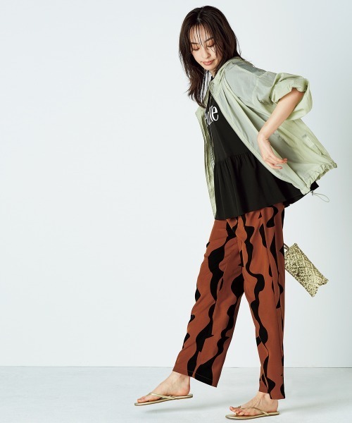 nissen（ニッセン）の「ペプラムロゴプリントTシャツ（Tシャツ/カットソー・レディース・オレンジ/オフホワイト/ブラック/ベージュ・L/M/S/LL）」の6枚目の写真