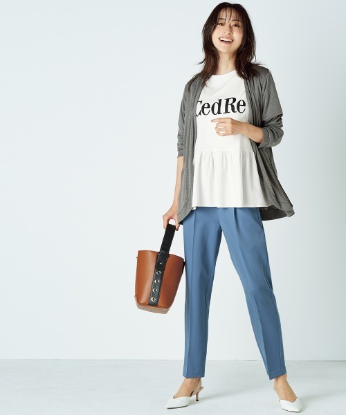 nissen（ニッセン）の「ペプラムロゴプリントTシャツ（Tシャツ/カットソー・レディース・オレンジ/オフホワイト/ブラック/ベージュ・L/M/S/LL）」の11枚目の写真