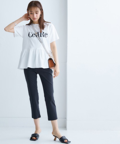 nissen（ニッセン）の「ペプラムロゴプリントTシャツ（Tシャツ/カットソー・レディース・オレンジ/オフホワイト/ブラック/ベージュ・L/M/S/LL）」の10枚目の写真