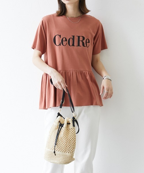 nissen（ニッセン）の「ペプラムロゴプリントTシャツ（Tシャツ/カットソー・レディース・オレンジ/オフホワイト/ブラック/ベージュ・L/M/S/LL）」の14枚目の写真