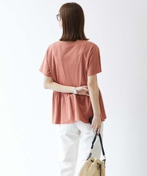 nissen（ニッセン）の「ペプラムロゴプリントTシャツ（Tシャツ/カットソー・レディース・オレンジ/オフホワイト/ブラック/ベージュ・L/M/S/LL）」の20枚目の写真