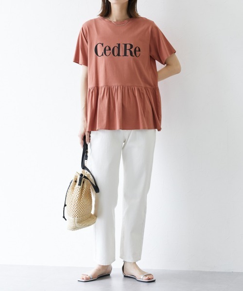 nissen（ニッセン）の「ペプラムロゴプリントTシャツ（Tシャツ/カットソー・レディース・オレンジ/オフホワイト/ブラック/ベージュ・L/M/S/LL）」の19枚目の写真