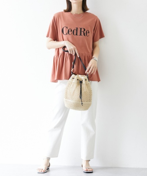 nissen（ニッセン）の「ペプラムロゴプリントTシャツ（Tシャツ/カットソー・レディース・オレンジ/オフホワイト/ブラック/ベージュ・L/M/S/LL）」の15枚目の写真