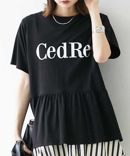 スナイデルホーム　ネイビー　tシャツ　ペプラム　パンツ　moispro WOMEN ナイロンベアスムース 半袖Tシャツ ネイビー 071644036