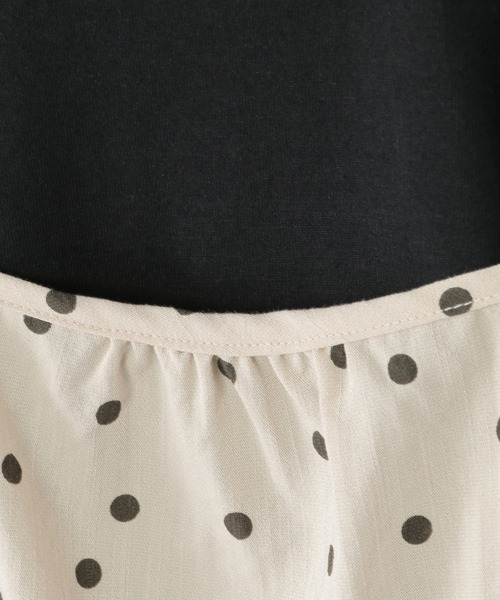 ikka(イッカ)の「キャミ×ジャンパースカートドッキングワンピース(120~160cm)(ワンピース・キッズ・ベージュ/ブラック/グリーン・150/140/130/120/160)」の11枚目の写真