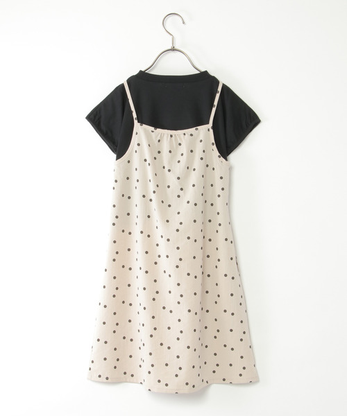 ikka(イッカ)の「キャミ×ジャンパースカートドッキングワンピース(120~160cm)(ワンピース・キッズ・ベージュ/ブラック/グリーン・150/140/130/120/160)」の7枚目の写真