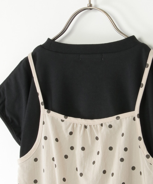 ikka(イッカ)の「キャミ×ジャンパースカートドッキングワンピース(120~160cm)(ワンピース・キッズ・ベージュ/ブラック/グリーン・150/140/130/120/160)」の9枚目の写真