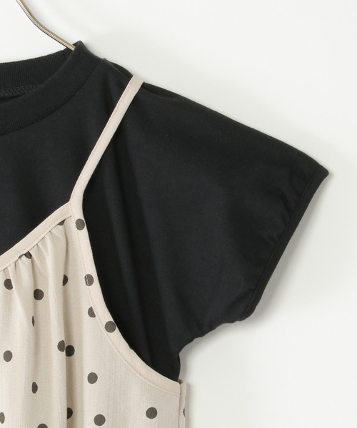 ikka(イッカ)の「キャミ×ジャンパースカートドッキングワンピース(120~160cm)(ワンピース・キッズ・ベージュ/ブラック/グリーン・150/140/130/120/160)」の10枚目の写真