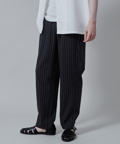 ISSEY MIYAKE スラックスライクイージーパンツ リネン 黒/OW312 セール】LUCY/リネンレーヨンイージーパンツ（スラックス