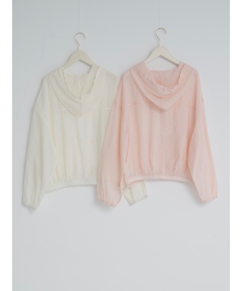 JUMELLE（ジュメロ）の「sheer blouson（シャツ/ブラウス・レディース・ピンク/アイボリー・FREE）」の11枚目の写真