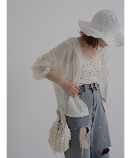 JUMELLE（ジュメロ）の「sheer blouson（シャツ/ブラウス・レディース・ピンク/アイボリー・FREE）」の12枚目の写真