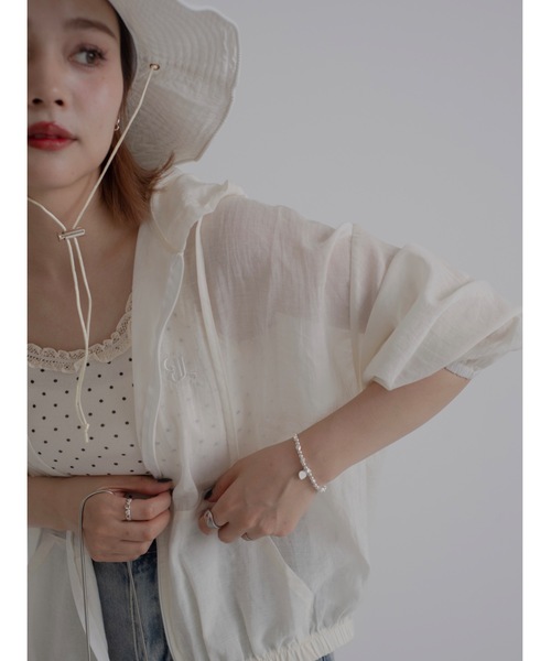 JUMELLE（ジュメロ）の「sheer blouson（シャツ/ブラウス・レディース・ピンク/アイボリー・FREE）」の14枚目の写真