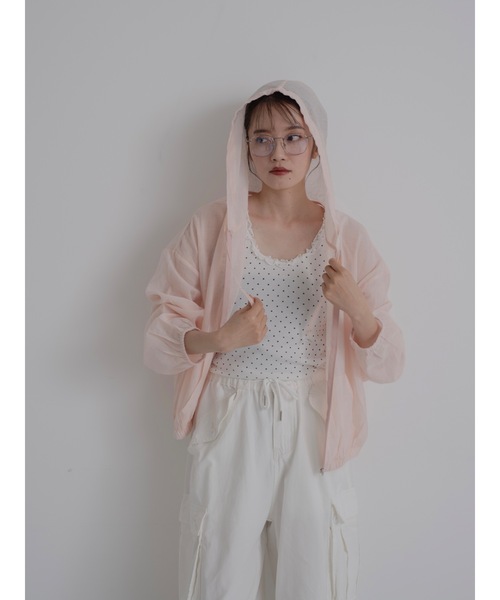 JUMELLE（ジュメロ）の「sheer blouson（シャツ/ブラウス・レディース・ピンク/アイボリー・FREE）」の18枚目の写真