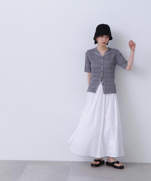 N.(N. Natural Beauty Basic)(エヌエヌナチュラルビューティーベーシック)の「◆カイキン柄編みニット(ニット/セーター・レディース・ベージュ/オレンジ/ブラック・MEDIUM)」の7枚目の写真