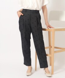 DRESKIP | 【洗える/UV】コーデのアクセントに!麻調ドットプリントテーパードパンツ(その他パンツ)