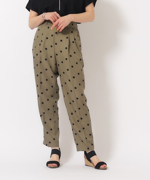 DRESKIP(ドレスキップ)の「◆【洗える/UV】コーデのアクセントに!麻調ドットプリントテーパードパンツ(その他パンツ・レディース・チャコール/ベージュ系5/オリーブ系9・03/02/04)」の8枚目の写真