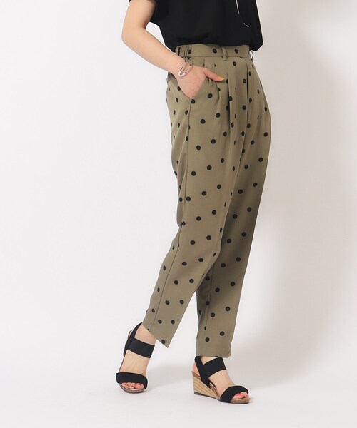 DRESKIP(ドレスキップ)の「◆【洗える/UV】コーデのアクセントに!麻調ドットプリントテーパードパンツ(その他パンツ・レディース・チャコール/ベージュ系5/オリーブ系9・03/02/04)」の9枚目の写真