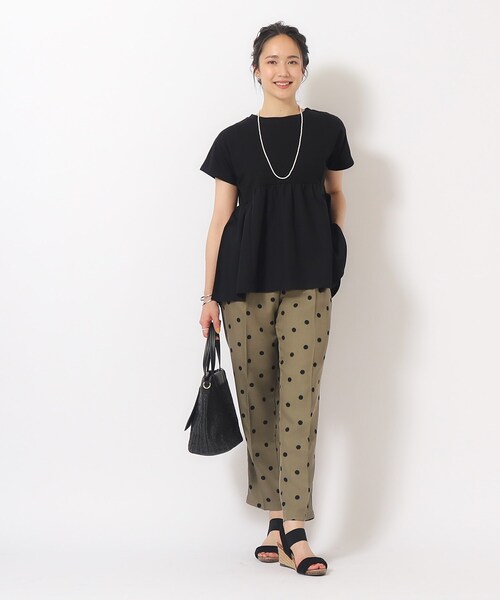 DRESKIP(ドレスキップ)の「◆【洗える/UV】コーデのアクセントに!麻調ドットプリントテーパードパンツ(その他パンツ・レディース・チャコール/ベージュ系5/オリーブ系9・03/02/04)」の10枚目の写真