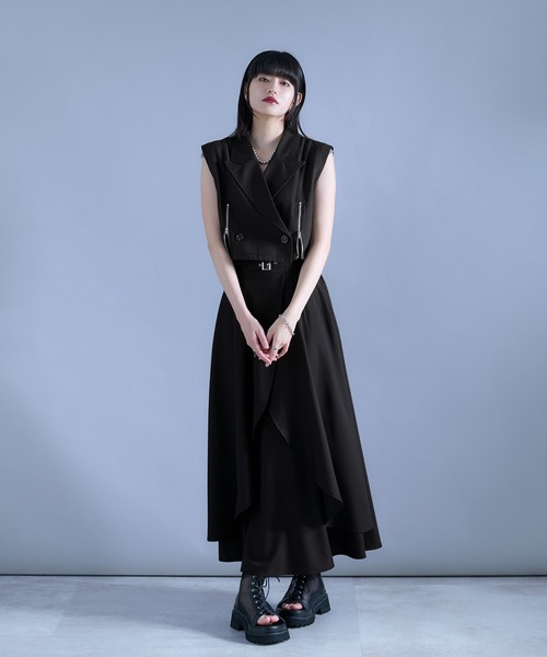 Shiny クロシェ ロング ジレ