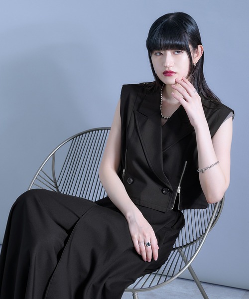 Shiny クロシェ ロング ジレ