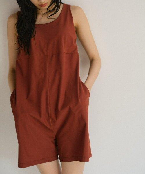 earthy（アーシー）の「【UVカット・吸水速乾】ショートオールインワン（サロペット/オーバーオール・レディース・ブラック/キャメル/モカ・FREE）」の22枚目の写真