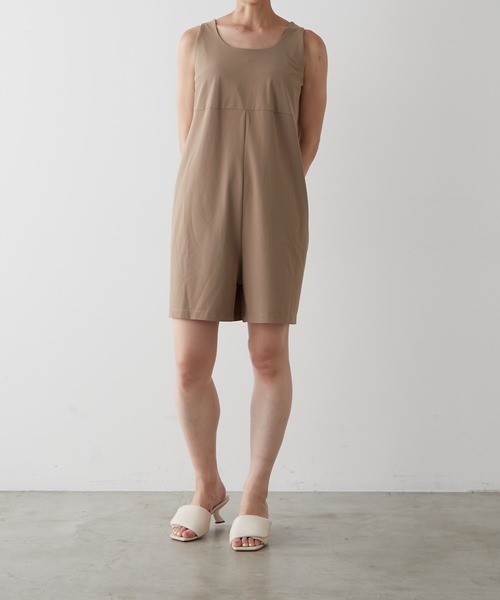 earthy（アーシー）の「【UVカット・吸水速乾】ショートオールインワン（サロペット/オーバーオール・レディース・ブラック/キャメル/モカ・FREE）」の5枚目の写真