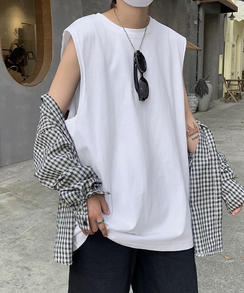 B'day(ビーデイ)の「【 B'day / ビーデー 】ルーズシルエットノースリーブ(Tシャツ/カットソー・メンズ・チャコールグレー/ブラック/ホワイト・X-LARGE/LARGE/MEDIUM)」の8枚目の写真