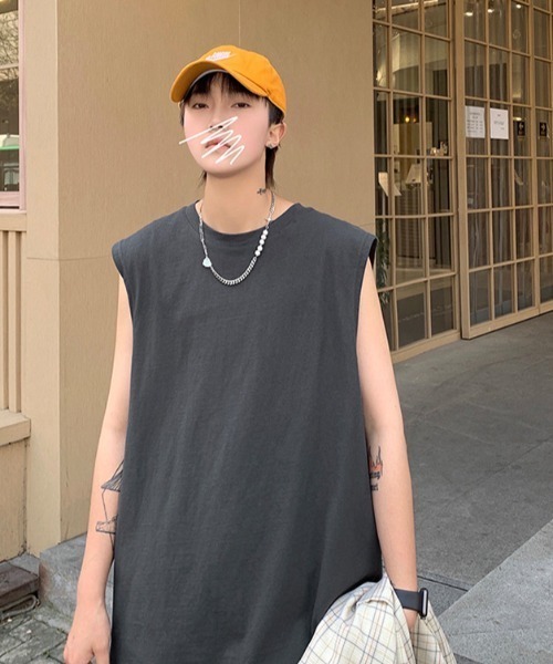 B'day(ビーデイ)の「【 B'day / ビーデー 】ルーズシルエットノースリーブ(Tシャツ/カットソー・メンズ・チャコールグレー/ブラック/ホワイト・X-LARGE/LARGE/MEDIUM)」の10枚目の写真