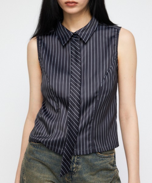 LAGUA GEM（ラグアジェム）の「TIE POINT シャツ（Tシャツ/カットソー・レディース・ホワイト/ブラック/イエロー・FREE）」の3枚目の写真