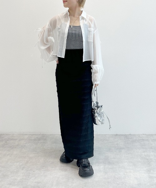 ダブルクローゼット ロングスカート w closet（ダブルクローゼット）の「2WAYプリーツタイトロング