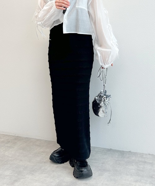 ダブルクローゼット ロングスカート w closet（ダブルクローゼット）の「フリフリロングスカート