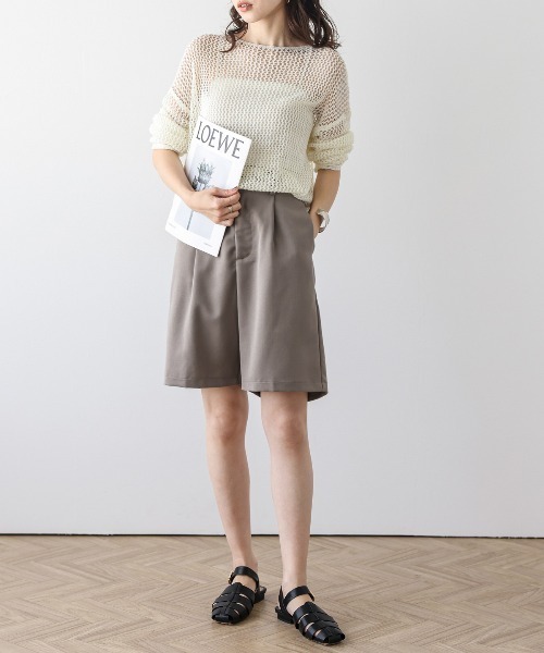 La-gemme（ラジェム）の「マーベルトデザインショートパンツ（その他パンツ・レディース・ブラック/グレイッシュベージュ/ベージュ/ライトイエロー・M/L）」の4枚目の写真