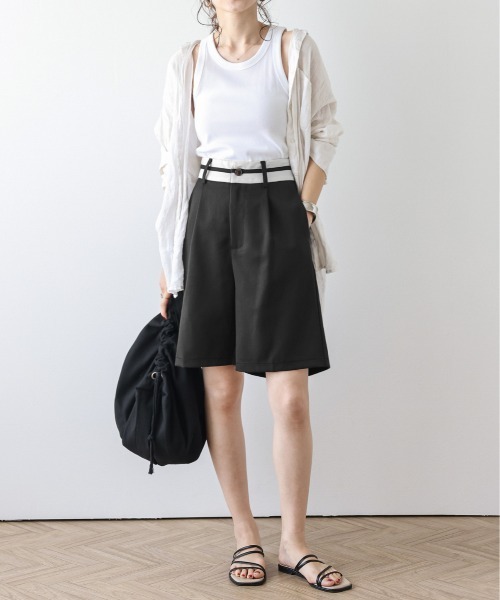 La-gemme（ラジェム）の「マーベルトデザインショートパンツ（その他パンツ・レディース・ブラック/グレイッシュベージュ/ベージュ/ライトイエロー・M/L）」の2枚目の写真