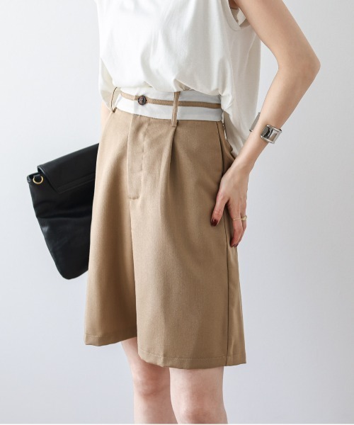 La-gemme（ラジェム）の「マーベルトデザインショートパンツ（その他パンツ・レディース・ブラック/グレイッシュベージュ/ベージュ/ライトイエロー・M/L）」の19枚目の写真